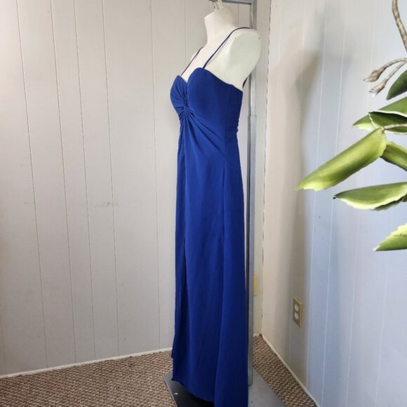 Symphony of Venus Cobalt Blue Strapless Maxi Dress Formal Gown Prom Bridesmaid - Picture 5 of 15